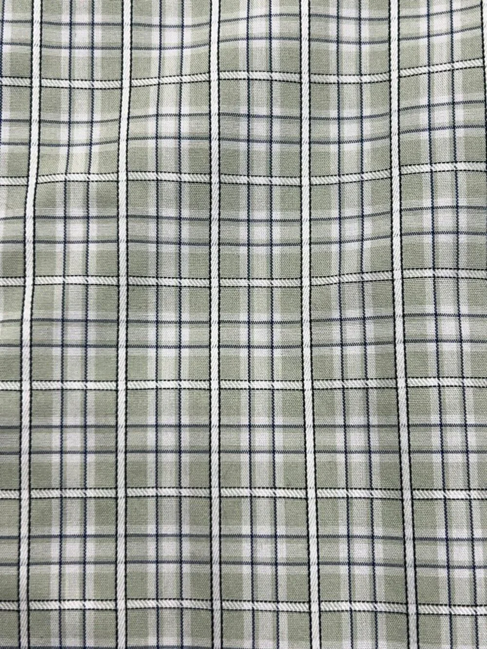 Banana Republic Non Iron Slim Fit Green Plaid Button Down Shirt Mens Large Offic